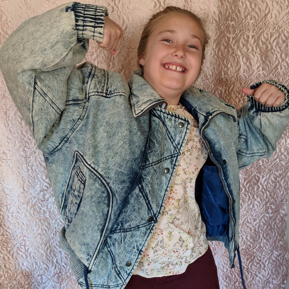 80's Vintage Denim/Jean Puff Jaket